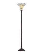 JONATHAN Y Designs White Tiffany-Style 70in Torchiere Floor Lamp
