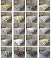 Ambesonne Damask Oriental Flat Sheet Top Sheet Decorative Bedding 6 Sizes