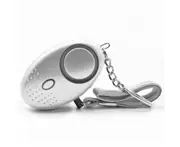 3PCS Personal Alarm 130dB Self Defense Alarm Keychain Security Alarmer Emergency LED Flashlight(Silver)