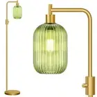 【Upgraded】 Dimmable Glass Floor Lamp for Living Room, Modern Gold