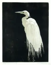 Heron [woodcut] : Walther Klemm : 1908 : Archival Quality Art Print