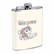 Unicorn Love Em4 Flask 8oz Stainless Steel Hip Drinking Whiskey