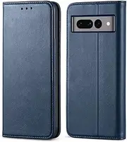 for Google Pixel 7 Pro 5G 6.7 Inch Case Wallet Cover PU Leather Pockets Shockproof Magnetic Flip Card Holder(Blue)