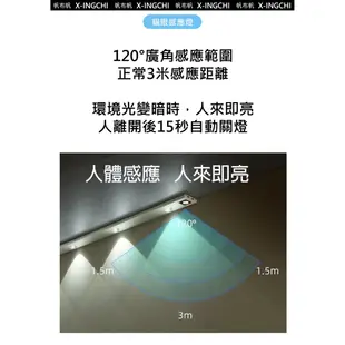 6000K 白光 磁吸式 貓眼神燈 銀色智能感應燈 40公分 (附USB充電線) X0587