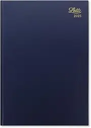 Letts of London Standard A4 day to a page 2025 diary - blue
