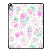 iPad Air 13-inch (M2/M3) iPad Impact Case Bright pink turquoise mint lavender watercolor abstract cactus floral