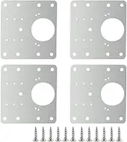 4 PCS Hinge Repair Plate,Stainless Steel Fix The Hinge Side Plate Repair Piece with Mounting Screws for Wood, Furniture, Shelves, Cabinet