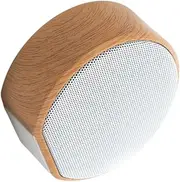LIFKICH Mini Speaker Wood Grain Retro Subwoofer Portable Speakers for Music Enjoyment Anytime Durable Design for Home and Travel Compatible with Cards White
