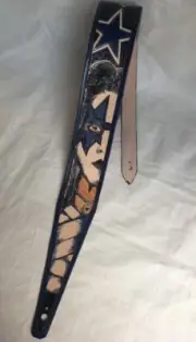 ACE FREHLEY Theme - original handcrafted leather guitar strap KISS