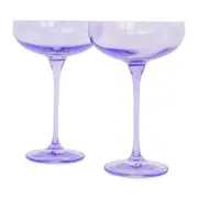 Estelle Colored Glass Champagne Coupes, Set of 2