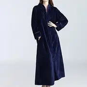 Women's Fleece Robes Fluffy Fuzzy Warm Pajama Gown Bathrobes Nighty 1 PCS Pure Color Plush Simple Comfort Home Daily Bed Coral Velvet Warm Breathable V Wire Lo