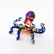 1½"L Octopus Glass Squid Miniature Aquarium Decor Sealife Animal Figurine Crytal