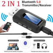 Bluetooth 5.0 Transmitter Receiver 2 In 1 Wireless Audio 3.5mm USB Aux Adapter