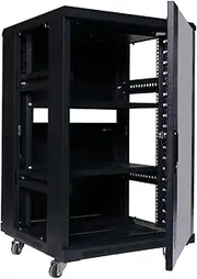 HCC 18RU 600mm Deep Free Standing Cabinet 19 Inch Server Rack Data Network Comms 18U 19”, Black (RF-18R-60x60-CL)