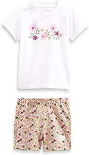 [THE NORTH FACE] Infant Cotton Summer Set, Tea Green Retro Poppy Print, 6M
