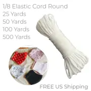 3mm (1/8") Round Elastic band White or Black Elastic Cord string Earloop Trim