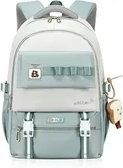 [Amythe] School Backpack Girls Teenagers 26 Litre Girls School Bag for Grades 5-12 Stylish School Bag Casual Nylon Daypack for Realschule Grammar School and University