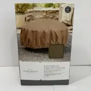 Threshold Rectangle 52" Fire Pit Cover Tan Heavy Duty UV Protection Universal