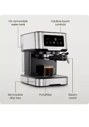 Chefman CraftBrew 15-Bar Espresso Machine w/ Steam Wand and Touch Controls