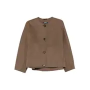 ['s Max Mara] 's Max Mara Button-front Virgin-wool Jacket 36 IT BROWN