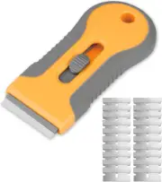 Razor Blade Scraper, Glass Cooktop Scraper with 20PCS Stainless Steel Blades, Mu