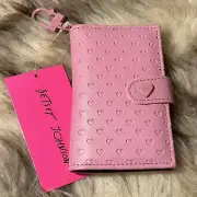 NWT Betsey Johnson Tab Card Case Wallet - Pretty Mauve - Hearts!