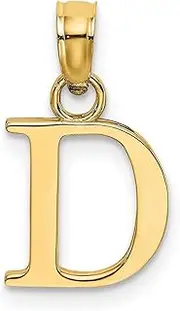 [JewelryWeb] 14k Gold D Block Letter Name Personalized Monogram Initial High Polish Charm Pendant Necklace Measures 15.71x9.92mm Wide 1.1mm Thick Jewelry for Women