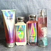 Pink Chiffon Body Gel, Lotion, Cream & Mist by Bath & Body Works Brand New set 4
