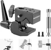 NEEWER Super Clamp with 5/8" Stud, Spring Lock, 2.4"/6cm Jaw Grip Heavy Duty Crab Pole Clamp for Round Pipe Flat Surface, for Photography Studio Camera & Lighting Mounting, Max Load 33lb/15kg, UA017