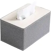 Tissue Box Cover Fabric Tissue Box Square Clashing Colour for Home Hotel Toilet Desktop Tissue Box Tissue Box Holder(Gray)