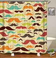 Funny Multi Colored Mustaches Shower Curtain