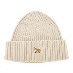 [MAISON KITSUNE] MAISON KITSUNE 'Baby Fox' patch beanie hat Man One Size One Size Beige