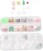 Ipetboom 2 Boxes Christmas Nail Stickers Christmas Decor Manicure Sequins Manicure Glitter Manicure Ornaments Nail Glitter Flakes Nail Art Decors Sequins Ornament Nail Ornament The Pet