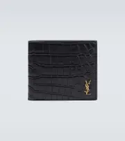[Saint Laurent] Saint Laurent East/West croc-effect bifold wallet One Size black