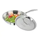 Triply Stainless-Steel Fry Pan Induction Compatible with Lid 24cm, 26 cm