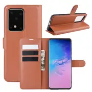 For Samsung Galaxy S20 Ultra Case, Vibrant PU Leather Wallet Cover with Stand, Brown