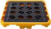 Spill-Proof Tray Oil Tank Spill Tray，One Drum Modular Spill Platform with Drain, Spill Containment Platform, Plastic Tray Container, Leak-Proof Pallet(72x72x15.5cm)