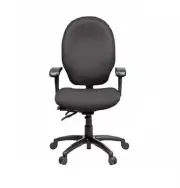 Duro Heavy Duty Task Office Chair Fabric with Arms High Back Black