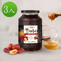 在飛比找ETMall東森購物網優惠-【韓味不二】3罐組-花泉蜂蜜紅棗茶1kg-韓國進口