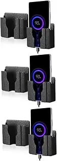 VILLFUL 2pcs Phone Wall Mount Holder Adhesive Charging Stand for Mobile Phones Organizer for Bathroom Kitchen Remote Control Easy Peel and Stick Installation Space Saving Design