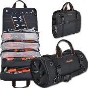 Men's Tool Roll Organizer, Roll-Up Bag for Mechanics, Electricians & Motorcyc...