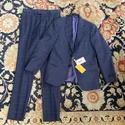 Ted Baker Endurance Suit Men's 38 S Blue Plaid Wool 2 Button NWT Jarrow CT