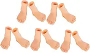 Generic 10pcs Mini Finger Feet Puppets for Cats Fun and Novelty Vinyl Props for Creative Play Encourages Physical Activity Left Design
