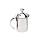 Premium Stainless Steel Milk Frother - Manual Drink Mixer With Double-Mesh Ae...