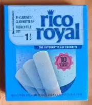NEW RICO ROYAL Bb CLARINET Reed, #1.5 BOX of 10