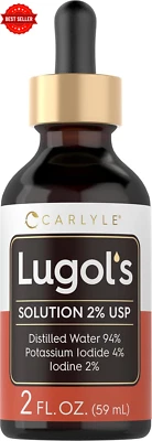 Carlyle Lugol's Iodine 2% Solution 2oz Liquid Drops w/ Potassium Iodide & Iodine
