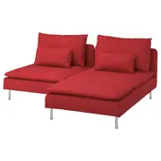 SÖDERHAMN 2-seat sofa with chaise longue, Tonerud red