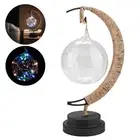 Glass Ball Moon Iron Art Decoration Night Light With LED Copper Wire Lamp Va