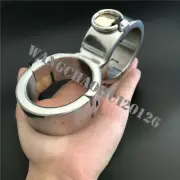 Stainless Steel Connect Handcuffs Bandage Wrist Cuffs Lock Restraints Shackles