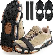 [SILANON] Spikeless Ice Cleats Snow Traction Crampons Anti-Slip Ice Grippers for Shoes and Boots Indoor Slip-On Ice Traction Devices Aids Rubber Footwear for Indoor/Outdoor